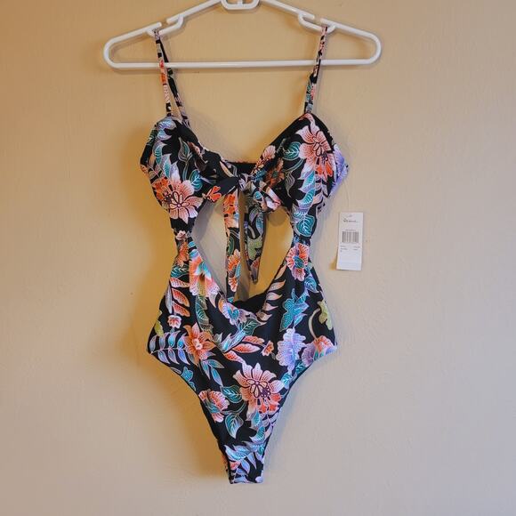raisins Indo bloom cut out once piece swimsuit NWT - Picture 3 of 6